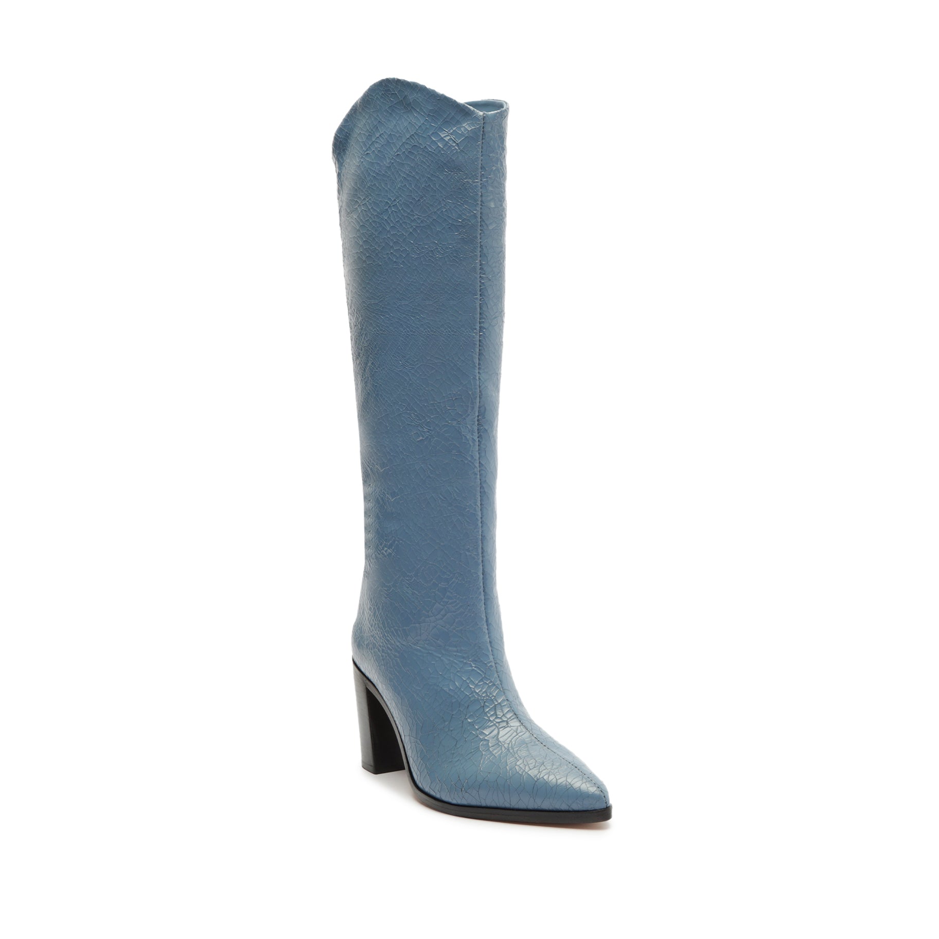 Maryana Block Crackled Leather Boot