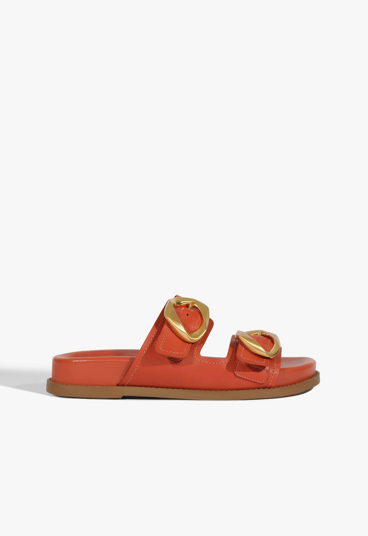 Olga Orange Leather Sporty Sandal
