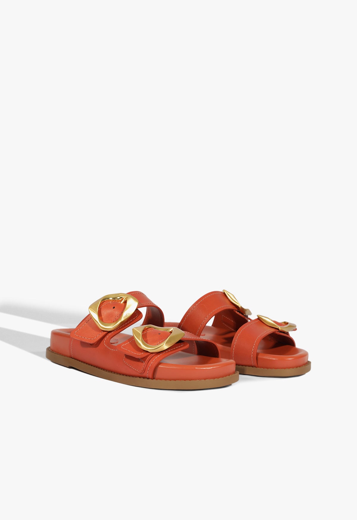 Olga Orange Leather Sporty Sandal