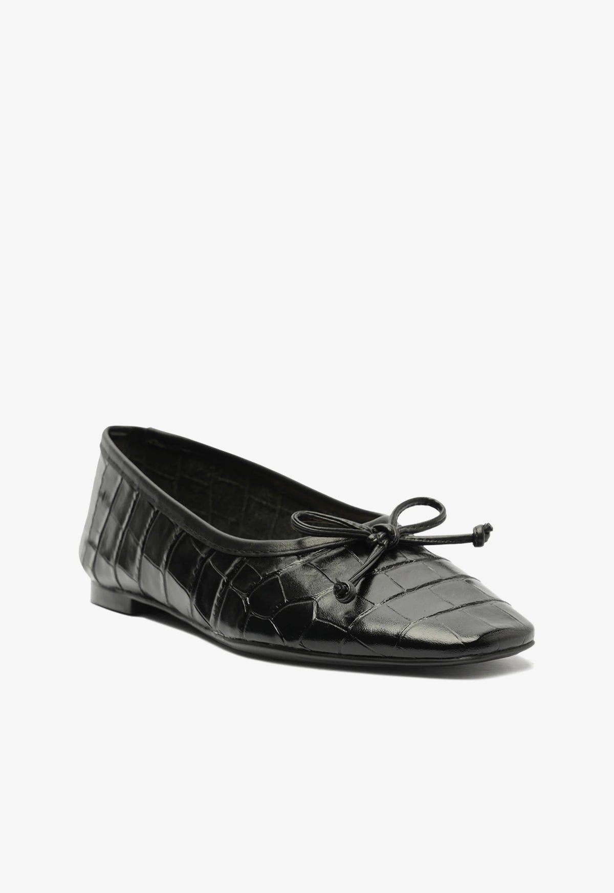 Arissa Black Leather Ballet Flat