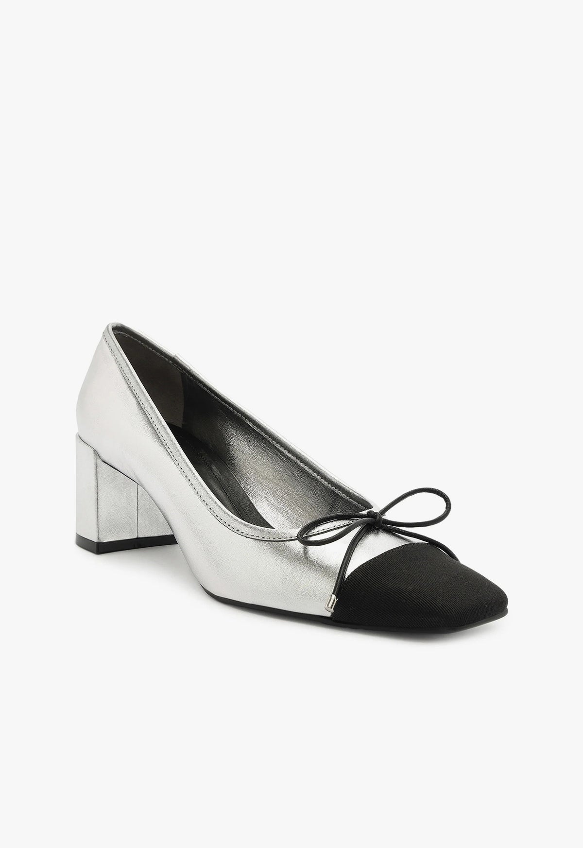 Arissa Block Metallic Leather Pump