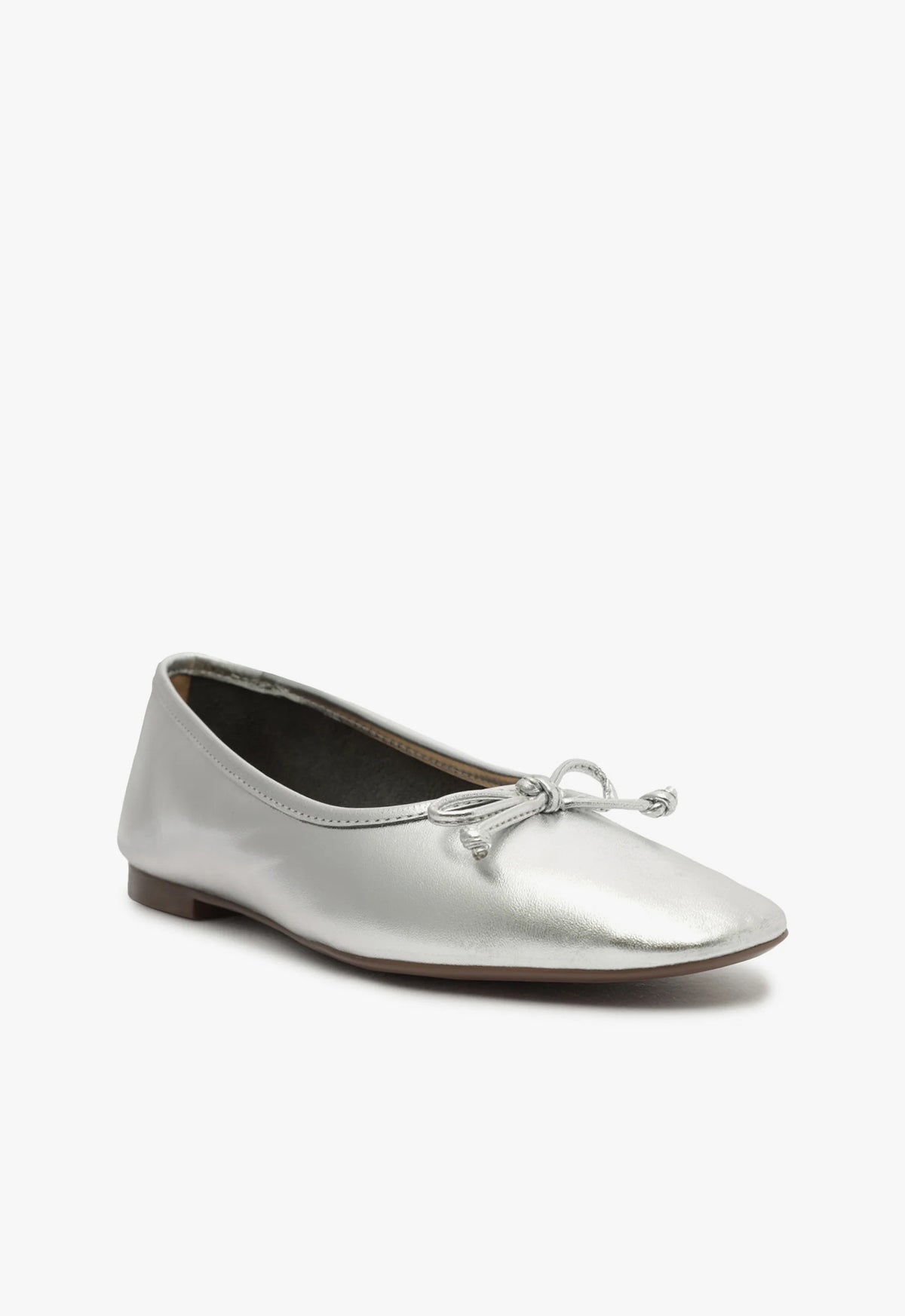 Arissa Silver Leather Ballet Flat