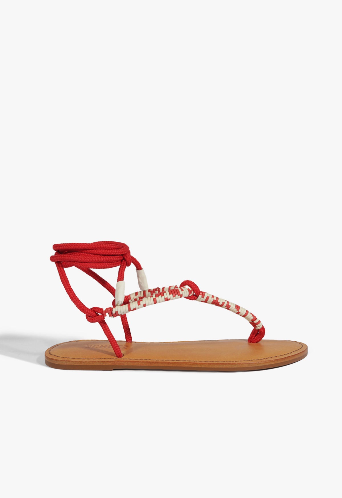 Claire Red Flat Sandal