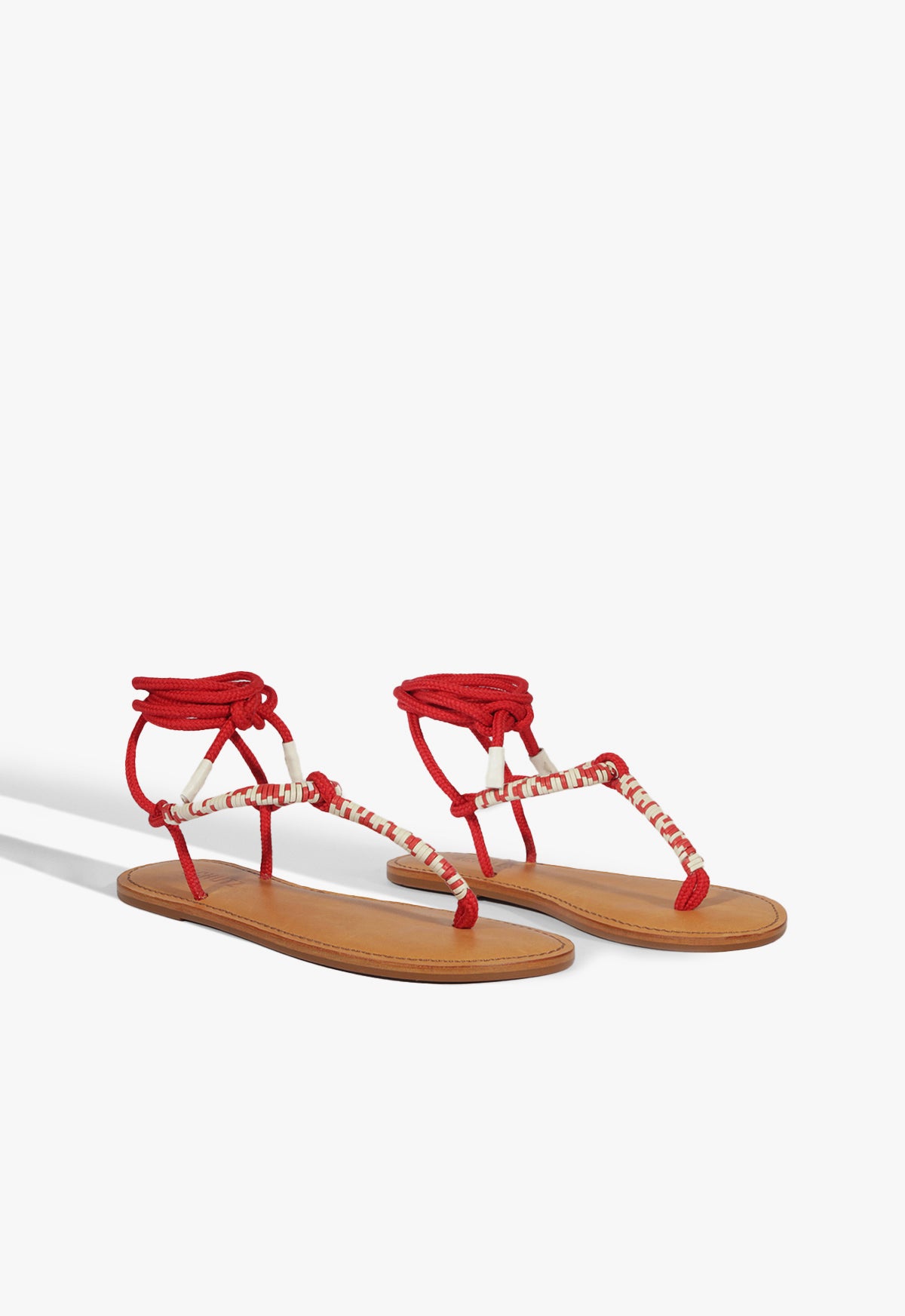 Claire Red Flat Sandal
